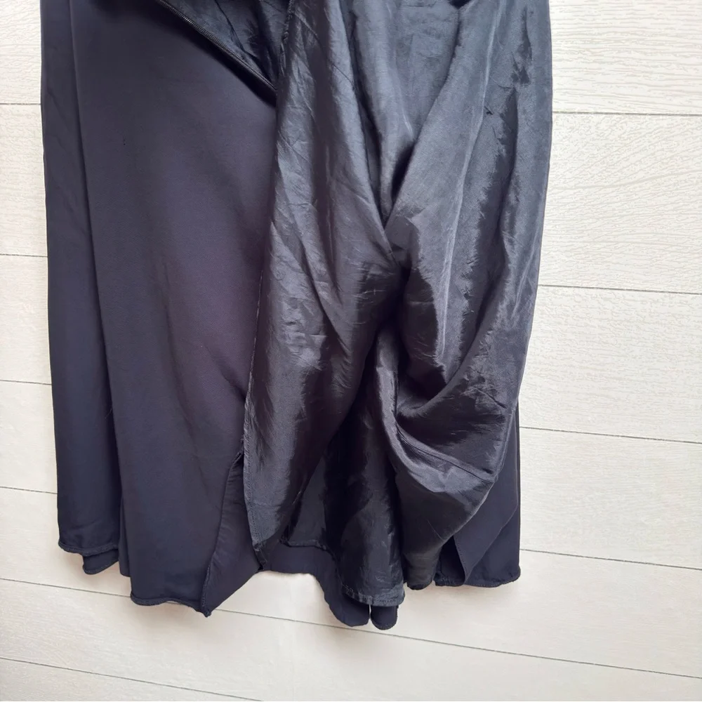 French Connection | Satin Navy Midi Skirt – Minimalist Parisian | Size 2 - Picture 9 of 11